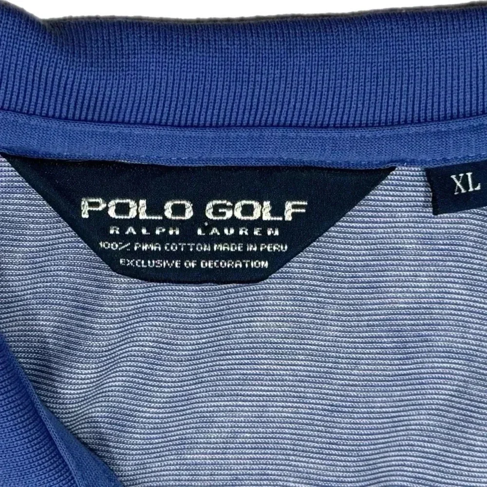 Polo Golf Ralph Lauren Shirt Men's XL Blue Pima Cotton Preppy Short Sleeve Shirt